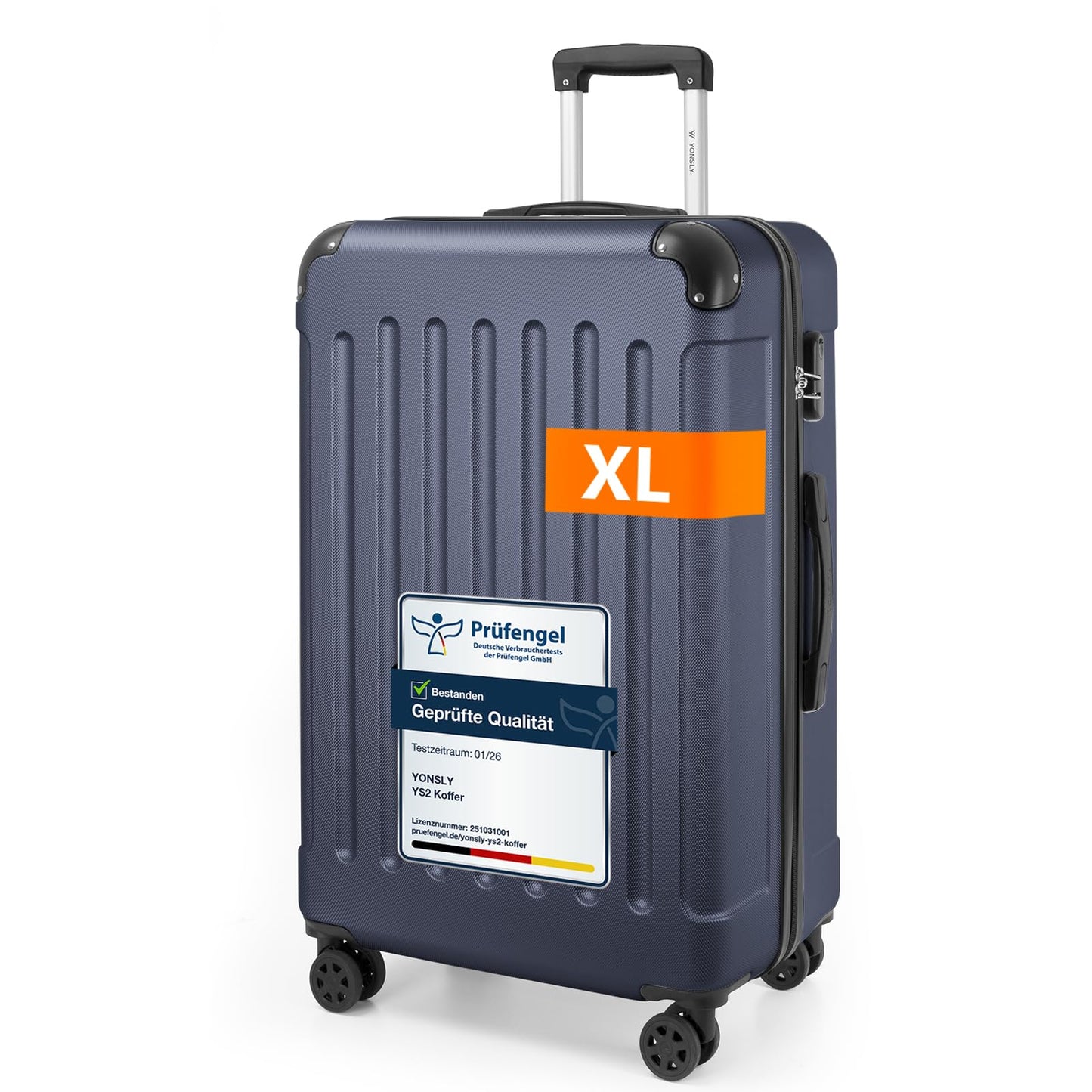 YONSLY® Luggage Suitcase Travel Suitcase, Trolley Carry-on Luggage, Hardshell Suitcase with 360° Spinner Wheels, Combination Lock, Multi-stage Telescopic Handle