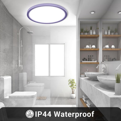 LQWELL® Ceiling Light LED Ceiling Lamp, IP44 Waterproof Bathroom Lamp Round Flat 23W 6000K 2400LM Modern Simple Lamp Thin for Living Room Bathroom Bedroom Kitchen Balcony Basement Office, 300 * 25mm