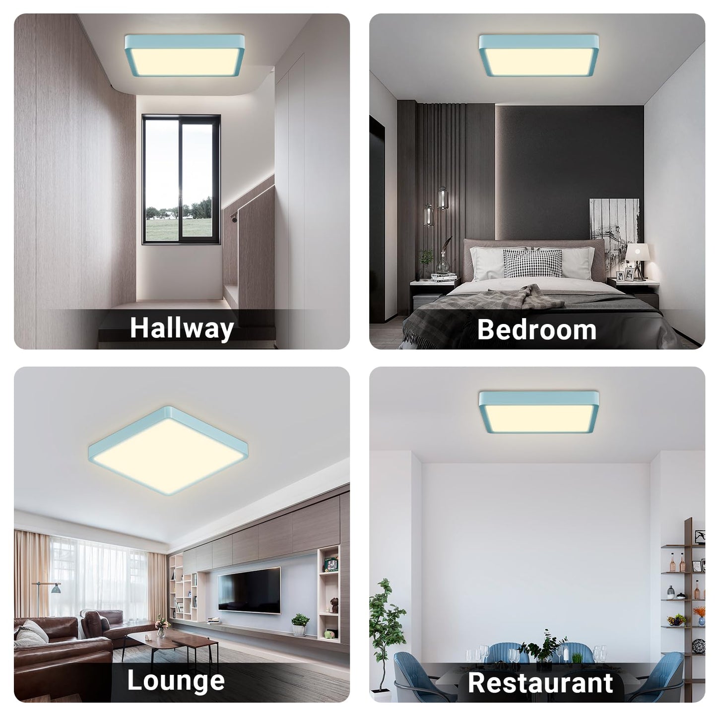 LQWELL® Ceiling Light LED Ceiling Lamp, IP44 Waterproof Bathroom Lamp Square Flat 23W 4000K 2400LM Modern Simple Lamp Thin for Living Room Bathroom Bedroom Kitchen Balcony Basement Office, 300 * 25mm