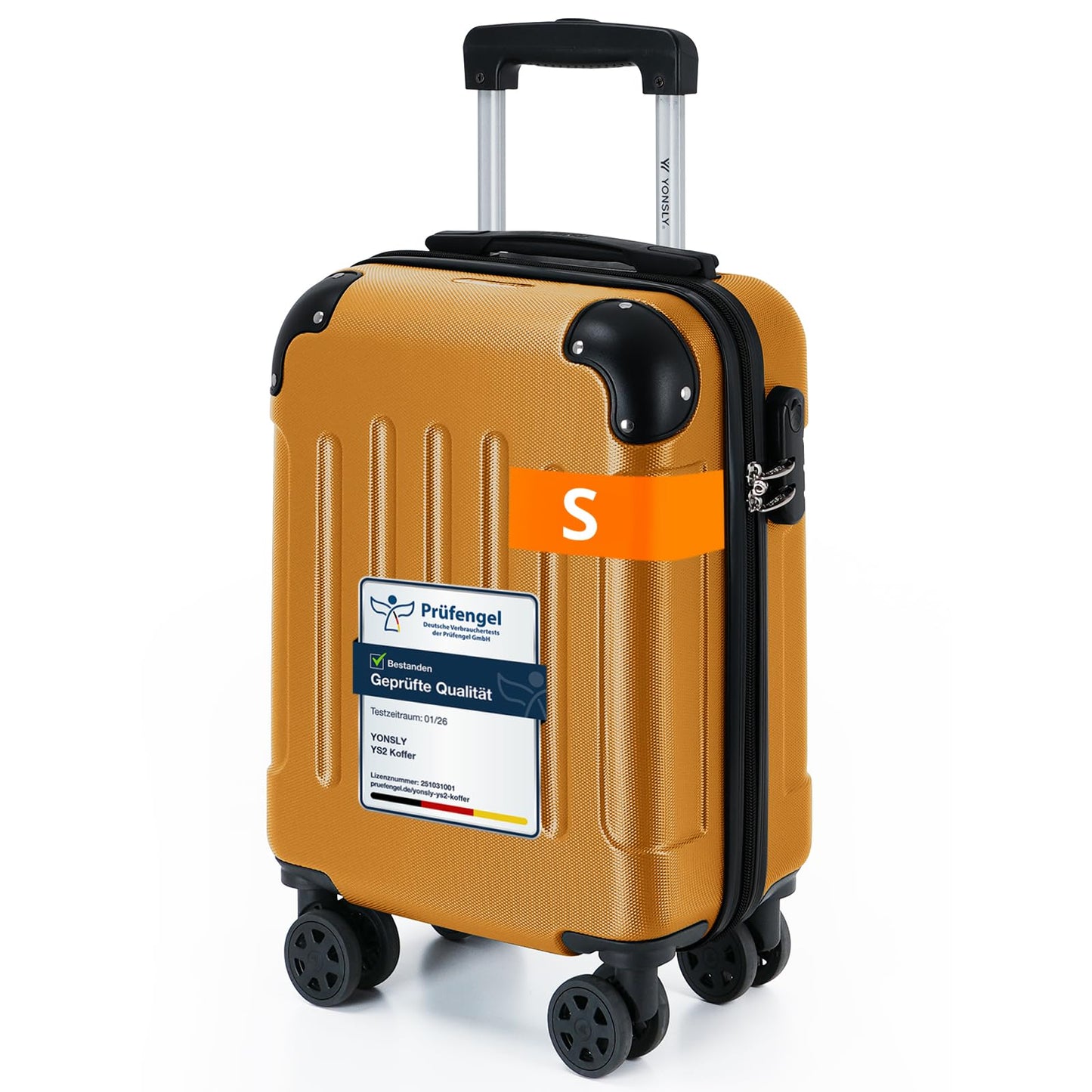 YONSLY® Luggage Suitcase Travel Suitcase, Trolley Carry-on Luggage, Hardshell Suitcase with 360° Spinner Wheels, Combination Lock, Multi-stage Telescopic Handle