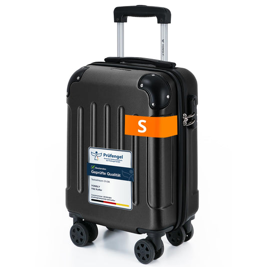 yonsly Gepäck Suitcase Reisekoffer, Trolley Rollkoffer Handgepäck, Hartschalenreisekoffer mit 360° Lenkrollen, Zahlenschloss, Mehrstufiger Teleskopgriff