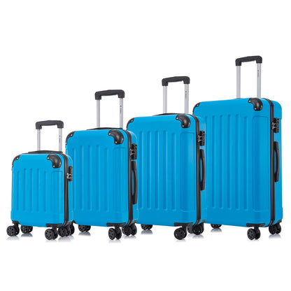 YONSLY® Premium Luggage, TSA Lock YKK Zipper Hardside Suitcase Trolley Cabin Luggage Roller Suitcase Carry-On 4 Wheels (S-M-L-XL-Set)