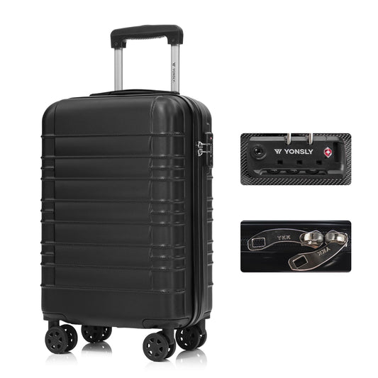 YONSLY® Premium Luggage TSA Lock, YKK Zipper Hardside Suitcase Carry-On Rolling Luggage Spinner 4 Wheels