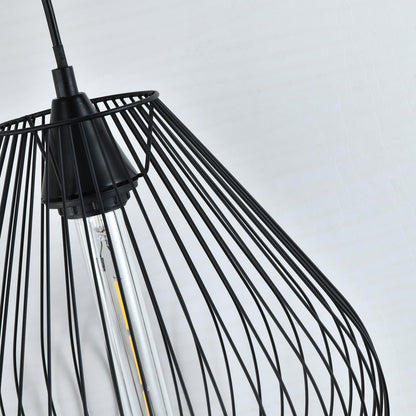 LQWELL® Retro Pendelleuchte E27 Hängeleuchte, Vintage Pendellampe Hängelampe Modern Industrielle Deckenlampe für Küche Wohnzimmer Schlafzimmer Esszimmer, 1,5 M höhenverstellbar, Schwarz