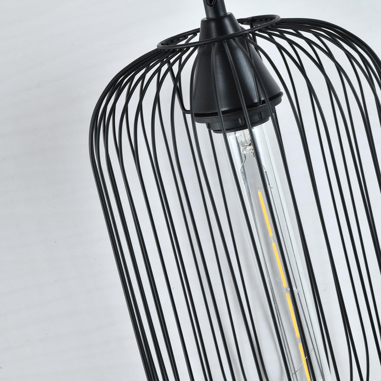 LQWELL® Pendelleuchte E27 Hängeleuchte, Retro Vintage Pendellampe Hängelampe Modern Industrielle Deckenlampe für Küche Wohnzimmer Schlafzimmer Esszimmer, 1,5 M höhenverstellbar, Schwarz