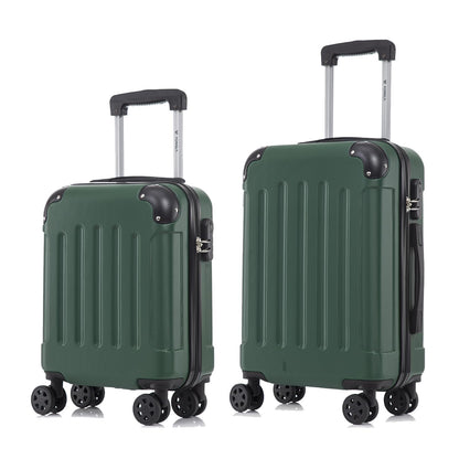 YONSLY® Suitcase Set, Trolley Travel Suitcase, Spinner Carry-on Luggage with 4 360° Wheels, Hard-Shell Travel Suitcase, Combination Lock, Soft Rubber Handle (2-piece set, S, M)