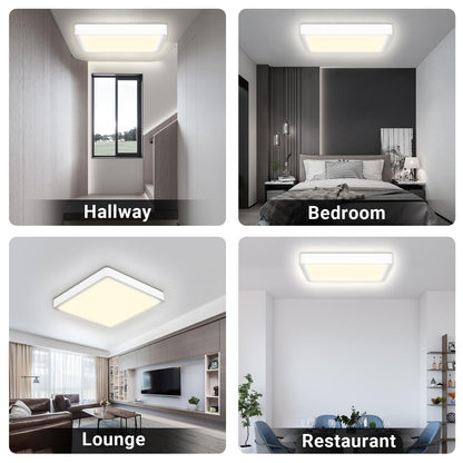 LQWELL® Ceiling Light LED Ceiling Lamp, IP44 Waterproof Bathroom Lamp Square Flat 23W 4000K 2400LM Modern Simple Lamp Thin for Living Room Bathroom Bedroom Kitchen Balcony Basement Office, 300 * 25mm