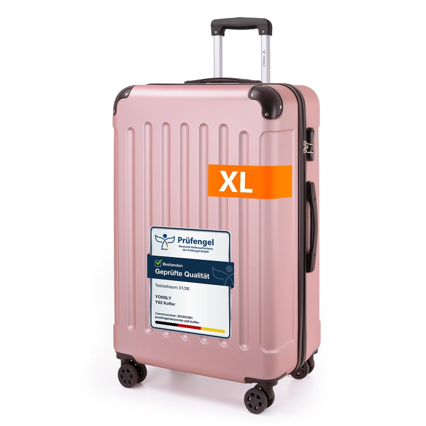 YONSLY® Luggage Suitcase Travel Suitcase, Trolley Carry-on Luggage, Hardshell Suitcase with 360° Spinner Wheels, Combination Lock, Multi-stage Telescopic Handle