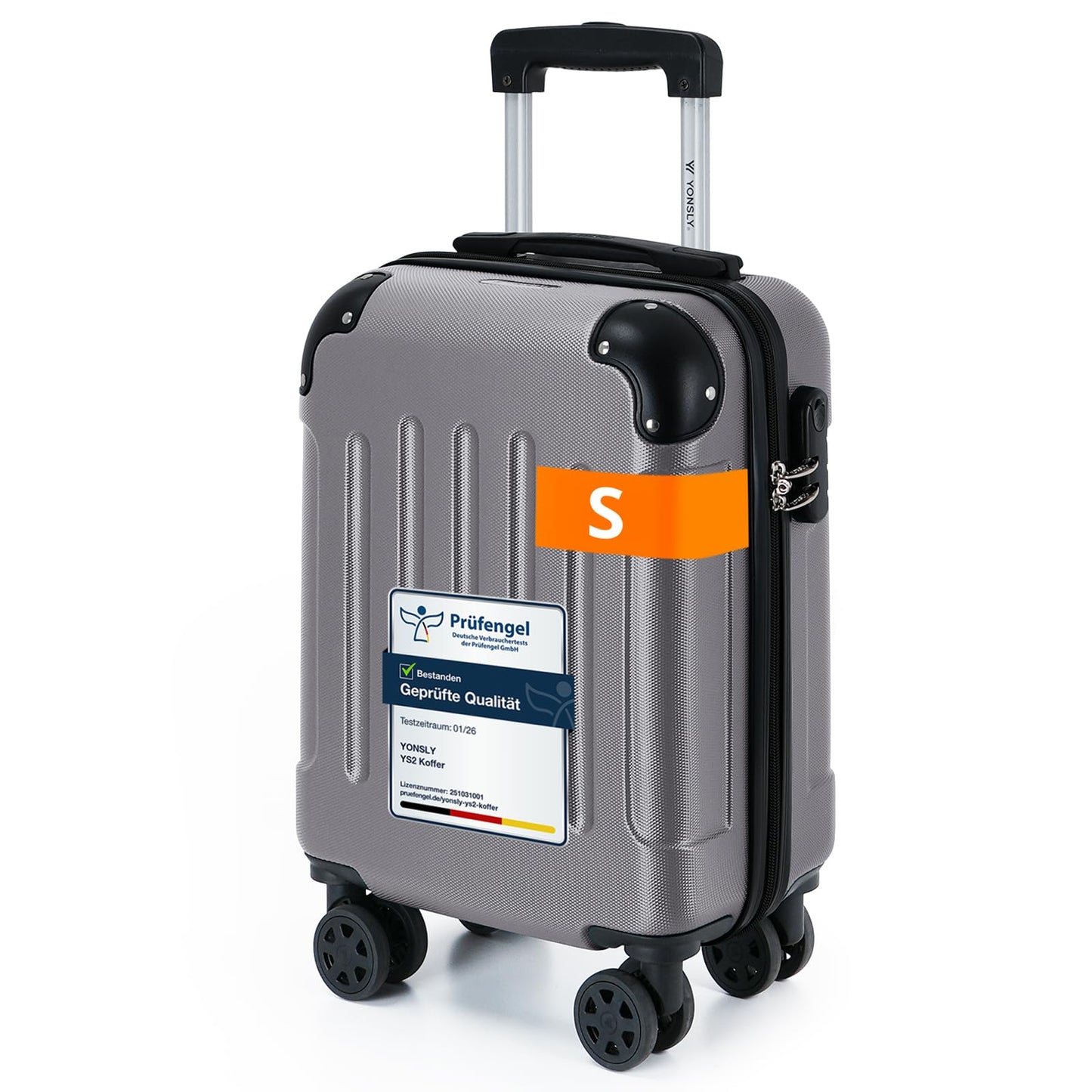 YONSLY® Luggage Suitcase Travel Suitcase, Trolley Carry-on Luggage, Hardshell Suitcase with 360° Spinner Wheels, Combination Lock, Multi-stage Telescopic Handle