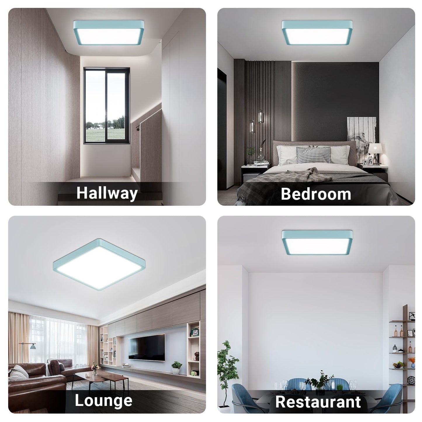 LQWELL® Ceiling Light LED Ceiling Lamp, IP44 Waterproof Bathroom Lamp Square Flat 23W 6000K 2400LM Modern Simple Lamp Thin for Living Room Bathroom Bedroom Kitchen Balcony Basement Office, 300 * 25mm