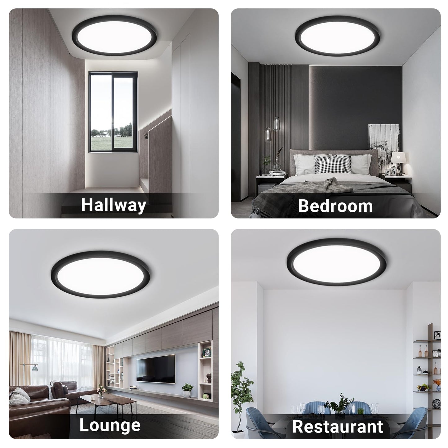 LQWELL® Ceiling Light LED Ceiling Lamp, IP44 Waterproof Bathroom Lamp Round Flat 23W 6000K 2400LM Modern Simple Lamp Thin for Living Room Bathroom Bedroom Kitchen Balcony Basement Office, 300 * 25mm