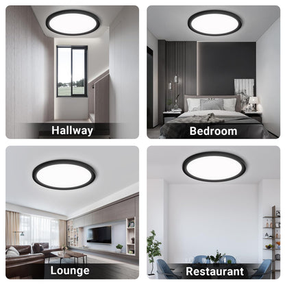LQWELL® Ceiling Light LED Ceiling Lamp, IP44 Waterproof Bathroom Lamp Round Flat 23W 6000K 2400LM Modern Simple Lamp Thin for Living Room Bathroom Bedroom Kitchen Balcony Basement Office, 300 * 25mm