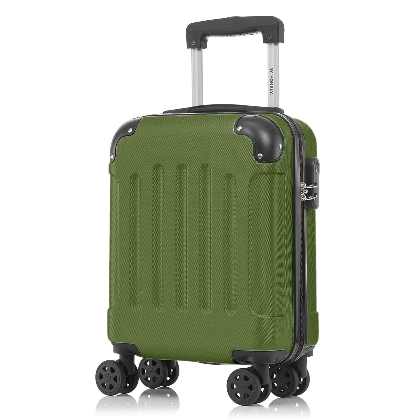 YONSLY® Suitcase, Trolley Travel Suitcase, Rolling Suitcase Carry-On with 4 x 360° Wheels, Hard-Shell Travel Suitcase, Combination Lock, Soft Rubber Handle