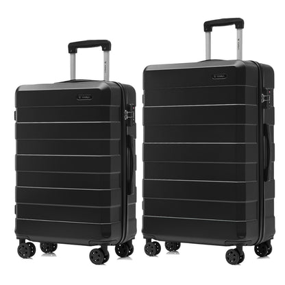 YONSLY® Premium Luggage TSA Lock, YKK Zipper Hardshell Suitcase Trolley Carry-on Spinner Suitcase Hand Luggage 4 Wheels (L-XL Set)