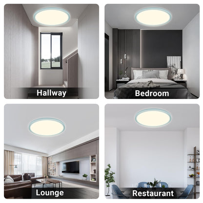 LQWELL® Ceiling Light LED Ceiling Lamp, IP44 Waterproof Bathroom Lamp Round Flat 23W 4000K 2400LM Modern Simple Lamp Thin for Living Room Bathroom Bedroom Kitchen Balcony Basement Office, 300 * 25mm