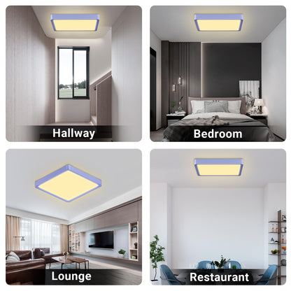 LQWELL® Ceiling Light LED Ceiling Lamp, IP44 Waterproof Bathroom Lamp Square Flat 23W 3000K 2400LM Modern Simple Lamp Thin for Living Room Bathroom Bedroom Kitchen Balcony Basement Office, 300 * 25mm