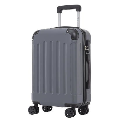 YONSLY® Trolley Suitcase, Travel Suitcase, Carry-On Suitcase, Hardshell Suitcase with 4 360° Wheels, Combination Lock, Soft Rubber Handle for Travel, Camping