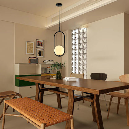 LQWELL® Globe Pendelleuchte G9 Hängeleuchte, Mid Century Modern Pendellampe Hängelampe Kronleuchter Kugelglas Lampenschirm für Küche Wohnzimmer Schlafzimmer Esszimmer, Metall Deckenlampe