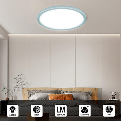LQWELL® Ceiling Light LED Ceiling Lamp, IP44 Waterproof Bathroom Lamp Round Flat 23W 6000K 2400LM Modern Simple Lamp Thin for Living Room Bathroom Bedroom Kitchen Balcony Basement Office, 300 * 25mm