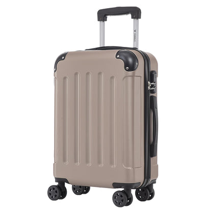 YONSLY® Trolley Suitcase, Travel Suitcase, Carry-On Suitcase, Hardshell Suitcase with 4 360° Wheels, Combination Lock, Soft Rubber Handle for Travel, Camping