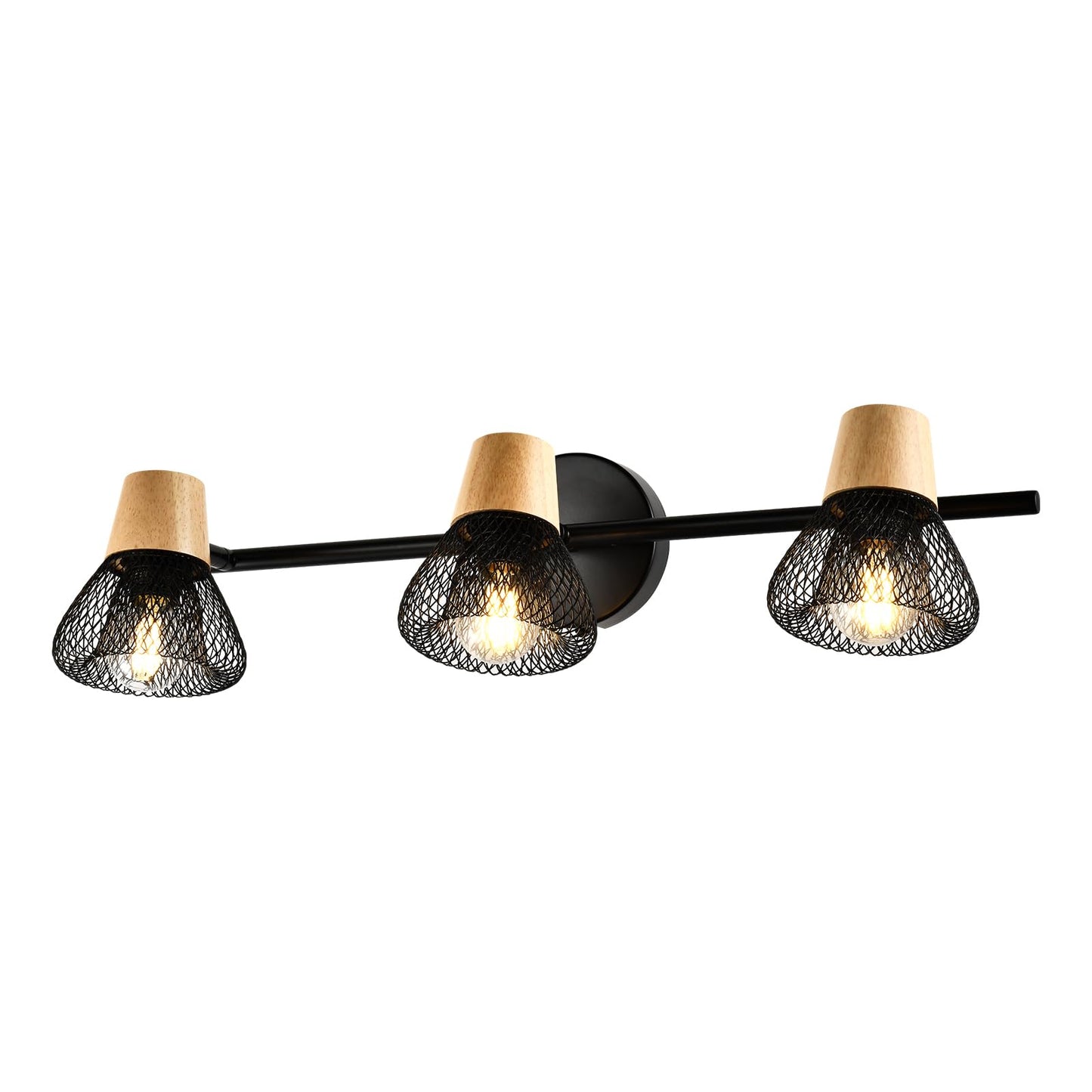 LQWELL® E14 Wall Light, LED Indoor Wall Lamp Wall Lighting Wall Spotlight in Retro Industrial Style, for Studio Bar Counter Hotel Bedroom Living Room Staircase Hallway Basement, Matte Black Metal