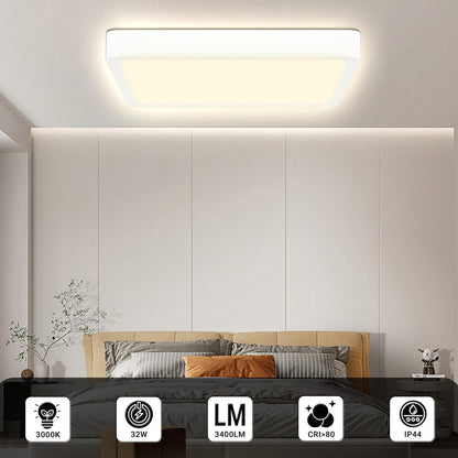 LQWELL® LED-Deckenleuchte quadratisch, flach montiert an der Decke im Wohnbereich