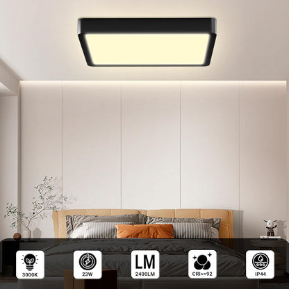 LQWELL® Ceiling Light LED Ceiling Lamp, IP44 Waterproof Bathroom Lamp Square Flat 23W 3000K 2400LM Modern Simple Lamp Thin for Living Room Bathroom Bedroom Kitchen Balcony Basement Office, 300 * 25mm