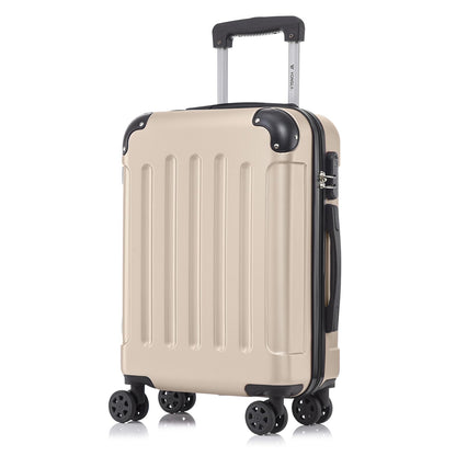 YONSLY® Trolley Suitcase, Travel Suitcase, Carry-On Suitcase, Hardshell Suitcase with 4 360° Wheels, Combination Lock, Soft Rubber Handle for Travel, Camping