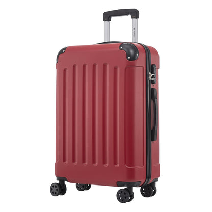 YONSLY® Trolley Suitcase, Travel Suitcase, Carry-On Suitcase, Hardshell Suitcase with 4 360° Wheels, Combination Lock, Soft Rubber Handle for Travel, Camping