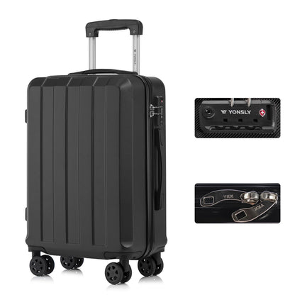 YONSLY® Premium Travel Suitcase TSA Lock, YKK Zipper Hardshell Suitcase Trolley Carry-on Spinner Suitcase Hand Luggage 4 Wheels