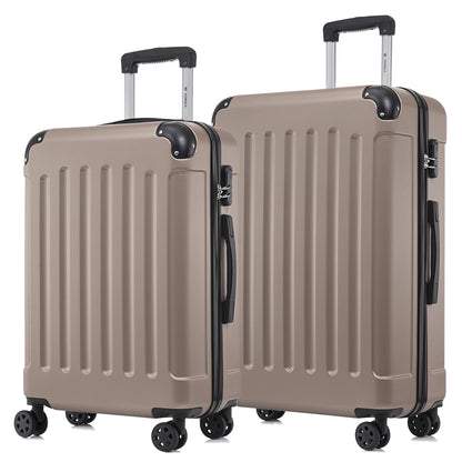 YONSLY® Suitcase Set, Trolley Travel Suitcase, Spinner Carry-on Luggage, Luggage Set with 4 360° Wheels, Hardshell Travel Suitcase, Combination Lock, Soft Rubber Handle (Set of 2, L&XL)