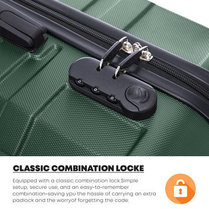YONSLY® Travel Suitcase Trolley Rolling Luggage Carry-on Set, Suitcase Set, Luggage Set Hardside Travel Suitcase with 4 360° Spinner Wheels, Combination Lock, Soft Rubber Handle (3-Piece Set, M,L&XL)