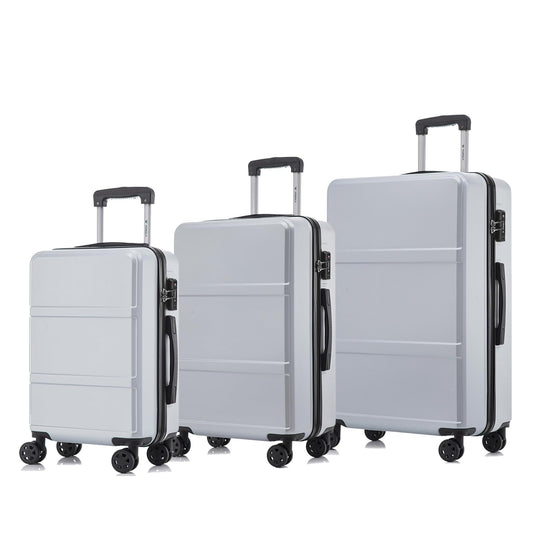 yonsly Premium Reisekoffer TSA-Schloss,YKK-Reißverschluss Hartschalen-Koffer Trolley Kabinenkoffer Rollkoffer Suitcase Handgepäck 4 Rollen (M-L-XL-Set)