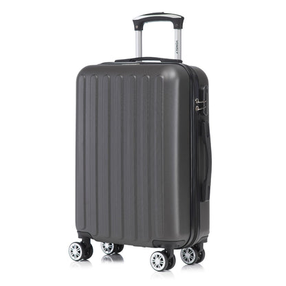 YONSLY® Koffer Suitcase, Trolley Reisekoffer Set, Rollkoffer Handgepäck, Kabinenkoffer Hartschalenreisekoffer mit 4 Rollen 360°, Zahlenschloss, Weicher Gummigriff
