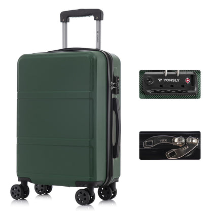 YONSLY® Premium Luggage TSA Lock, YKK Zipper Hardshell Suitcase Trolley Cabin Luggage Roller Suitcase Carry-on 4 Wheels