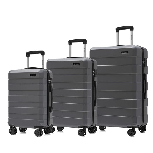 yonsly Premium Reisekoffer TSA-Schloss,YKK-Reißverschluss Hartschalen-Koffer Trolley Kabinenkoffer Rollkoffer Suitcase Handgepäck 4 Rollen (M-L-XL-Set)