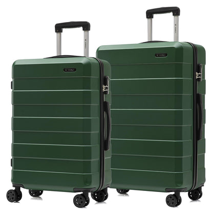 YONSLY® Trolley Suitcase Set, Carry-on Spinner Luggage, Hardshell Suitcase with 4 360° Spinner Wheels, Combination Lock, Soft Rubber Handle (Set of 2, L&XL)