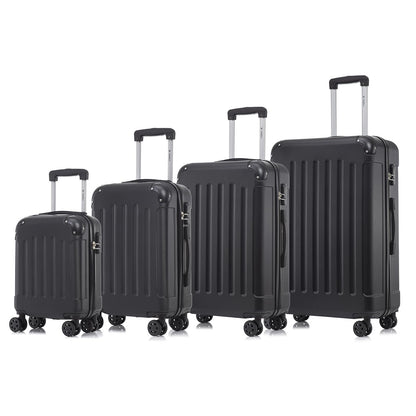YONSLY® Suitcase Set, Trolley Travel Suitcase, Spinner Carry-on, Luggage Set, 4-Piece Luggage Set with 360° Spinner Wheels, Hard-shell Travel Suitcase, Combination Lock, Soft Rubber Handle (4-Piece Set, S, M, L & XL)