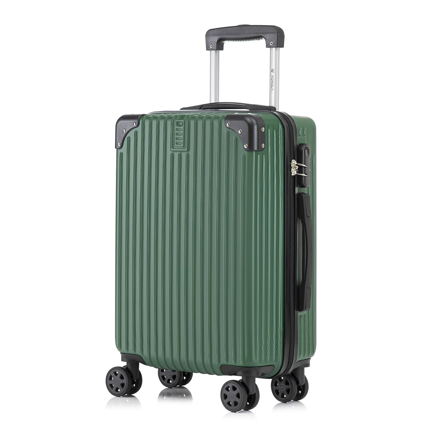 YONSLY® Trolley Suitcase, Rolling Carry-on Luggage, Cabin Suitcase Hard-Shell Travel Suitcase with 4 360° Wheels, Combination Lock, Soft Rubber Handle