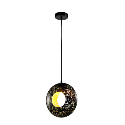 LQWELL® LED Pendant Lamp Black Round, E27 Hanging Lamp Retro Chandelier Pendant Vertigo Lamp Height Adjustable for Dining Room Cafes Studio Bar Counter Bedroom Shopping Mall Decor