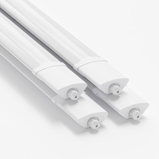 LQWELL LED Feuchtraumleuchte, LED Röhre 120x5.3x3.3cm IP65 Wasserfest, 36W 4100LM 6500K, Deckenleuchte Lange als Kellerleuchte, Wannenleuchte, Nassraumleuchte, Garagelampe, Werkstattlampe, 4 Stück