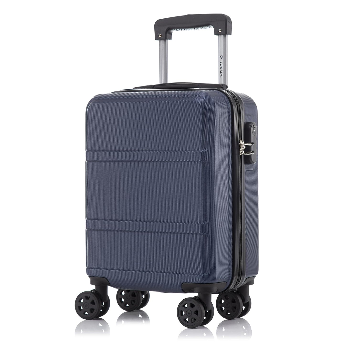 YONSLY® Trolley Reisekoffer Travel Suitcase, Rollkoffer Handgepäck, Hartschalenreisekoffer mit 4 Rollen 360°, Zahlenschloss, Weicher Gummigriff