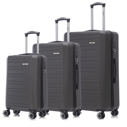 YONSLY® Trolley Luggage Set, Suitcase, Spinner Carry-on Luggage Set, Luggage Set with 4 360° Wheels, Hard-shell Luggage, Combination Lock, Soft Rubber Handle (3-Piece Set, M, L & XL)