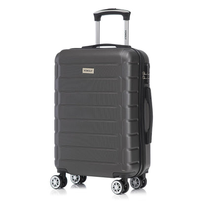 YONSLY® Trolley Reisekoffer Set, Koffer Suitcase, Rollkoffer Handgepäck Hartschalenreisekoffer mit Zahlenschloss, 4 Rollen 360°, Weicher Gummigriff