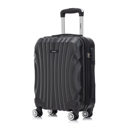 YONSLY® Trolley Reisekoffer Set, Rollkoffer Handgepäck, Kabinenkoffer, Koffer Suitcase, Hartschalenreisekoffer mit 4 Rollen 360°, Zahlenschloss, Weicher Gummigriff