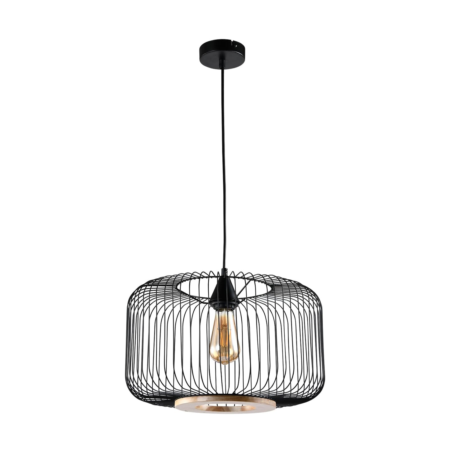 LQWELL® Pendant Lamp Black, Retro Hanging Lamp Pendant Light E27 Vertigo Lamp Height Adjustable Chandelier Max 60W for Dining Room Cafes Studio Bar Counter Bedroom Shopping Mall Decor