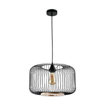 LQWELL® Pendant Lamp Black, Retro Hanging Lamp Pendant Light E27 Vertigo Lamp Height Adjustable Chandelier Max 60W for Dining Room Cafes Studio Bar Counter Bedroom Shopping Mall Decor