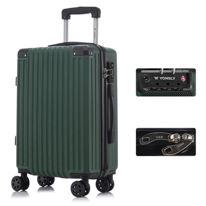 YONSLY® Premium Reisekoffer TSA-Schloss,YKK-Reißverschluss Hartschalen-Koffer Trolley Kabinenkoffer Rollkoffer Suitcase Handgepäck 4 Rollen