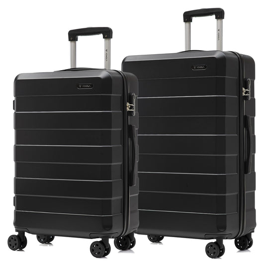 yonsly Trolley Reisekoffer Suitcase Set, Rollkoffer Handgepäck, Kofferset, Gepäckset Hartschalenreisekoffer mit 4 Rollen 360°, Zahlenschloss, Weicher Gummigriff (2er Set, L&XL)