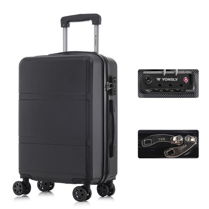 YONSLY® Premium Luggage TSA Lock, YKK Zipper Hardshell Suitcase Trolley Cabin Luggage Roller Suitcase Carry-on 4 Wheels